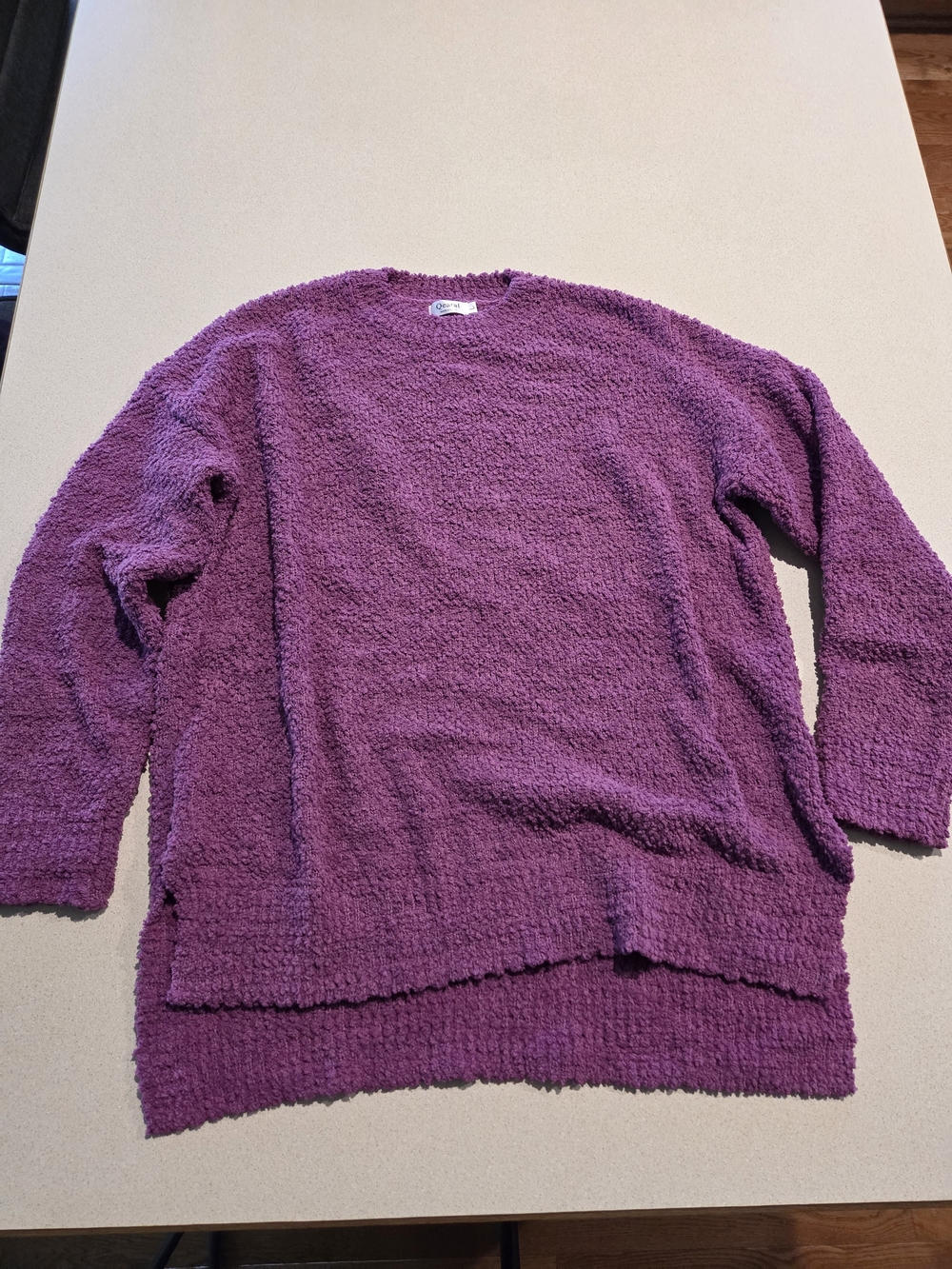 Cozy Plush Crewneck Sweater - Purple